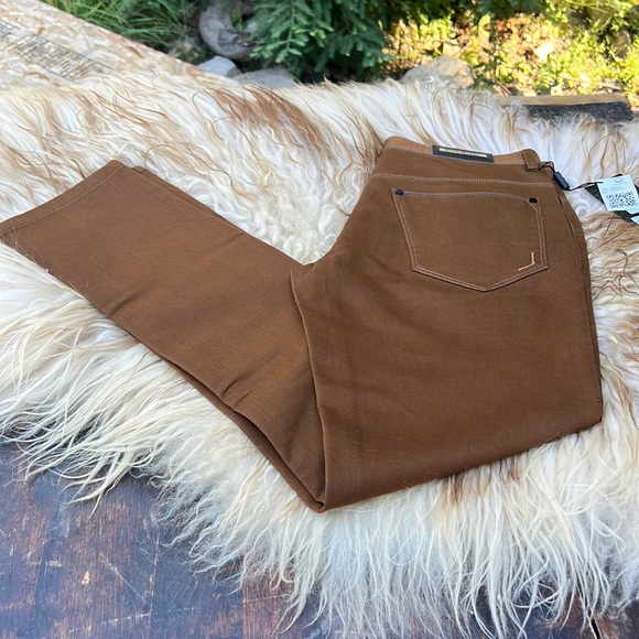 Plantini Other - Plantini NWT brown jeans with blue stitching details feel amazing men sz 32 X 30